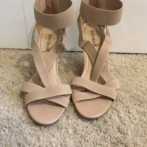 Strappy Nude Wedges
